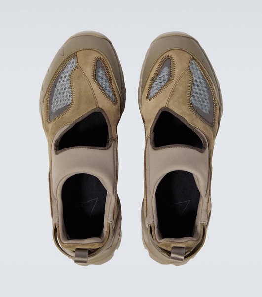 Rozes suede-trimmed sneakers