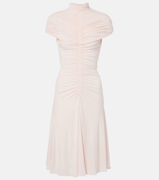 Ruched jersey midi dress