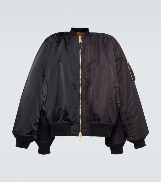 Cotton-trimmed bomber jacket