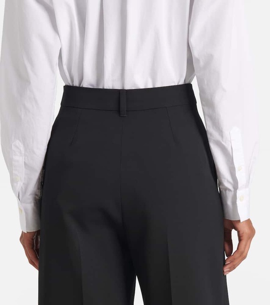 High-rise wool-blend wide-leg pants