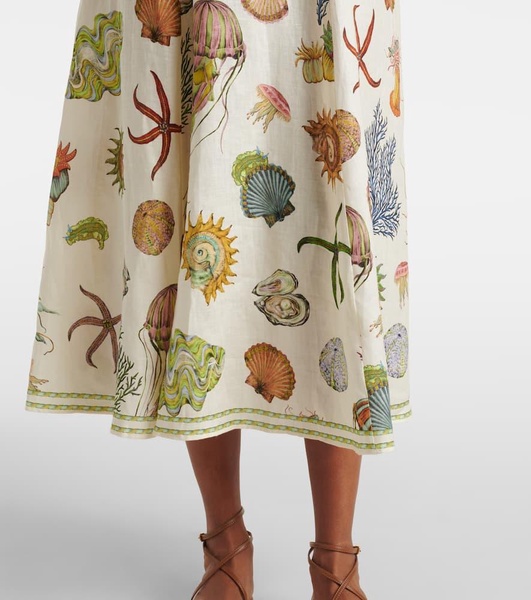 Sea linen midi dress