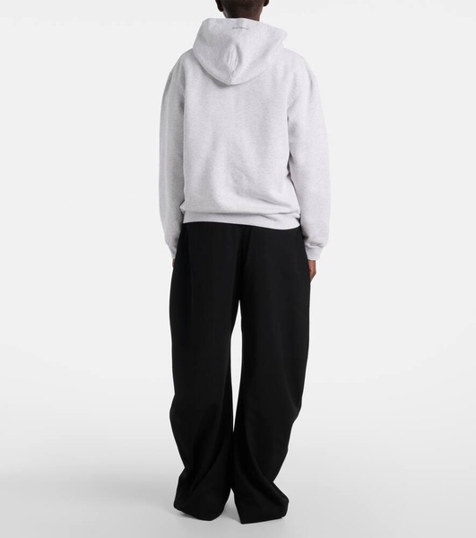 Cotton jersey zip-up hoodie