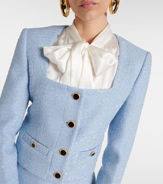 Sequined tweed jacket