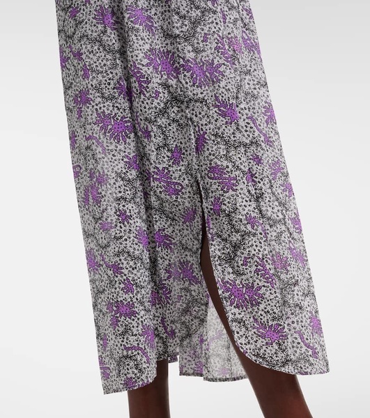 Dalida printed cotton voile midi dress