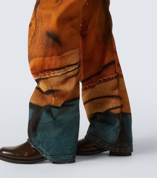 2006M trompe l'œil barrel-leg jeans