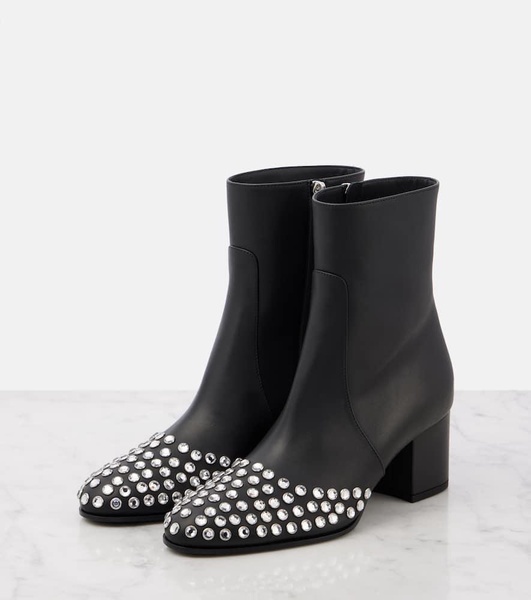 60 embellished leather ankle boots