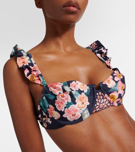Kiwi Danza floral bikini top