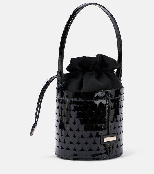 Amorouse leather-trimmed bucket bag