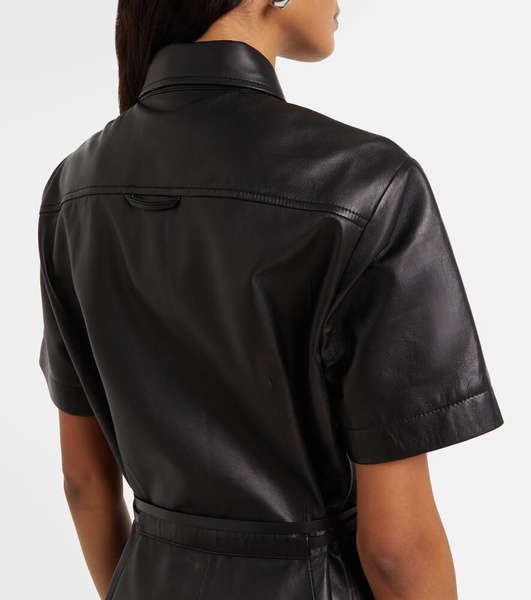 Kiera leather shirt dress