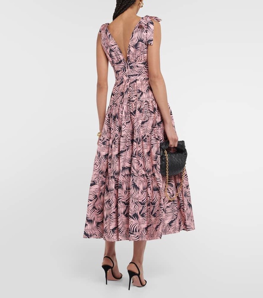 Tiered cotton-blend midi dress