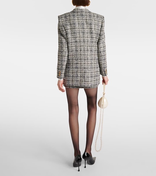 Wool lamé tweed blazer