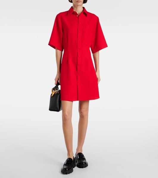 Virgin wool canvas shirt dress