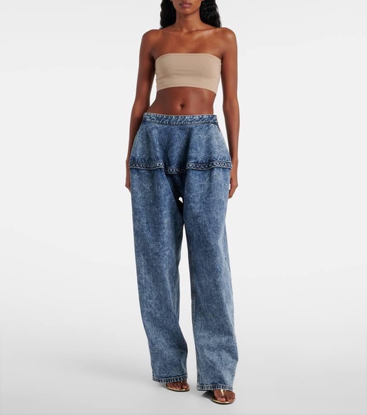 Low-rise wide-leg jeans