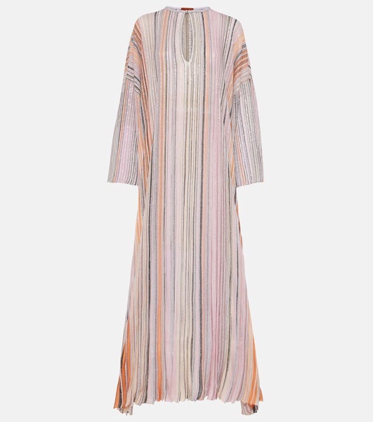Striped lamé kaftan