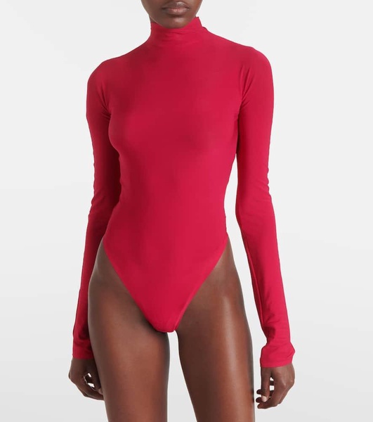 Turtleneck jersey bodysuit