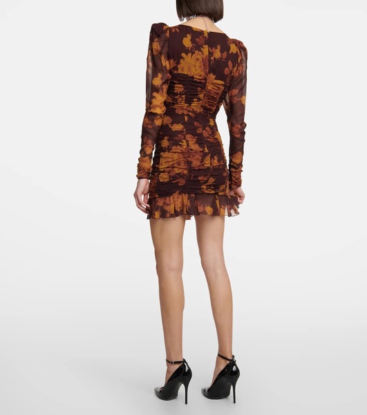 Floral silk georgette minidress