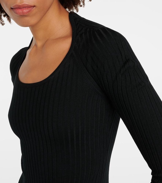 Ribbed-knit bodysuit