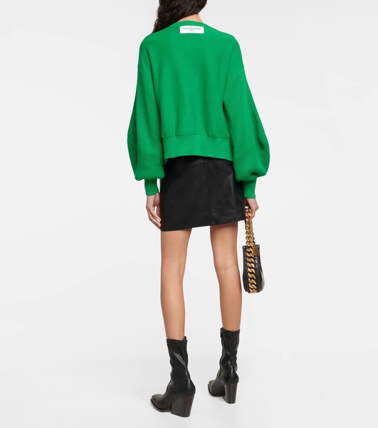 Cropped cotton sweater