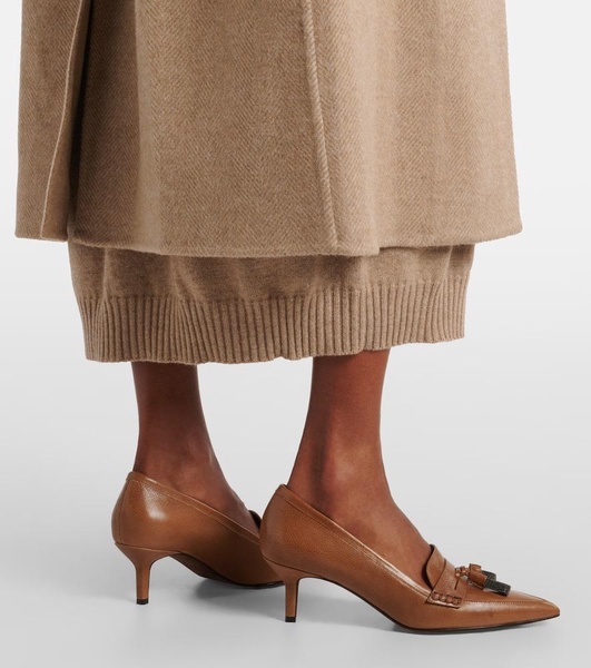 Monili leather loafer pumps