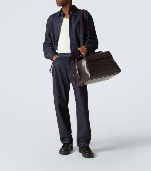 Intrecciato leather duffel bag