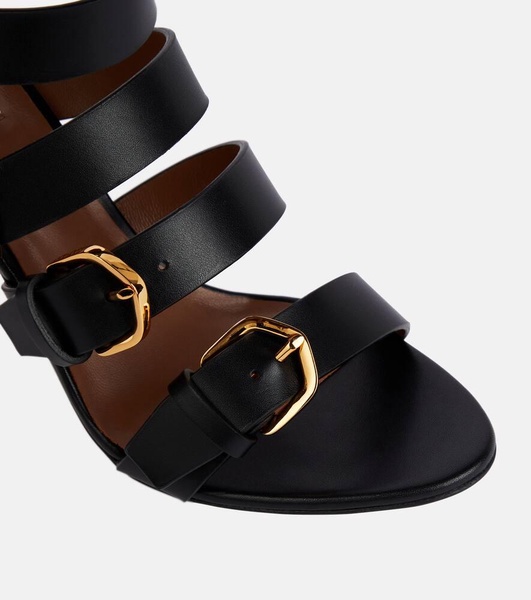 Buckle leather sandals