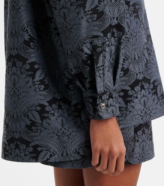 Anemone wool-blend jacquard shirt