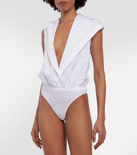 Hooded cotton bodysuit