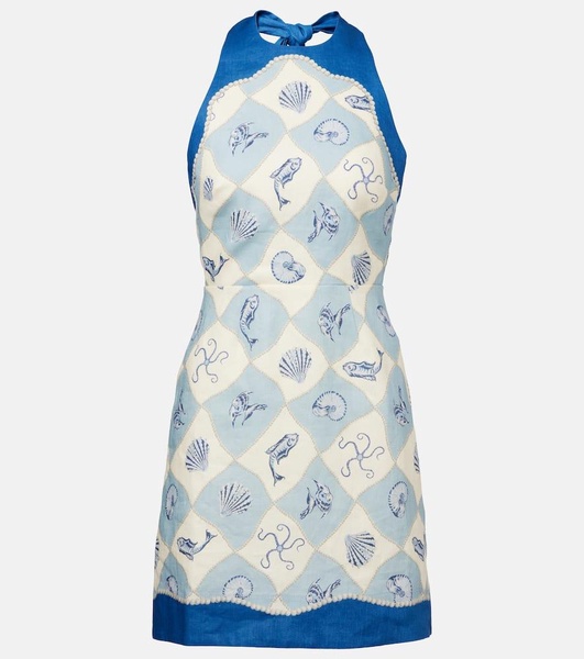 Pia printed linen minidress