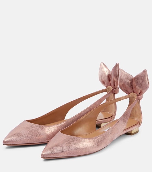 Bow Tie metallic ballet flats
