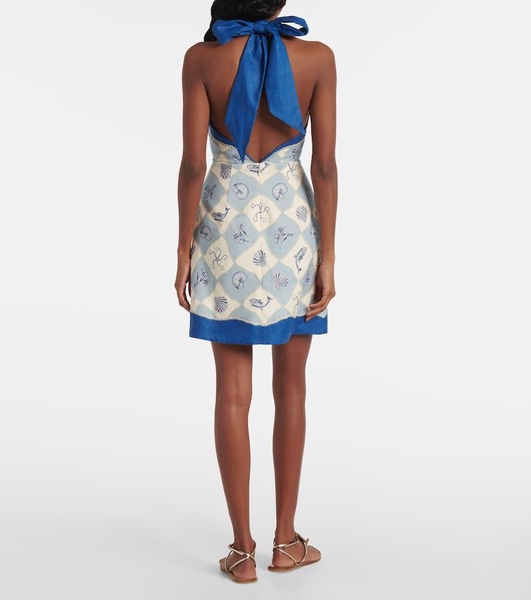 Pia printed linen minidress