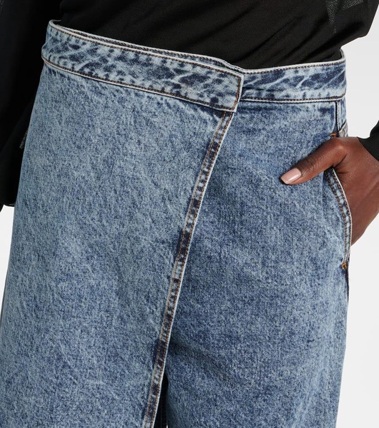 Wide-leg wrap jeans