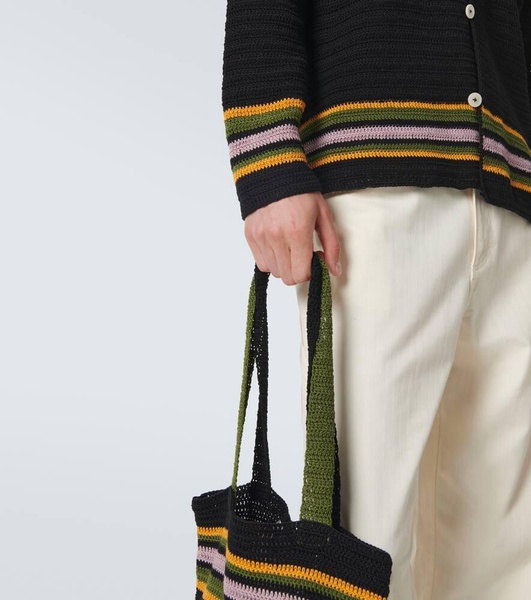 Harbor Stripe crochet cotton cardigan