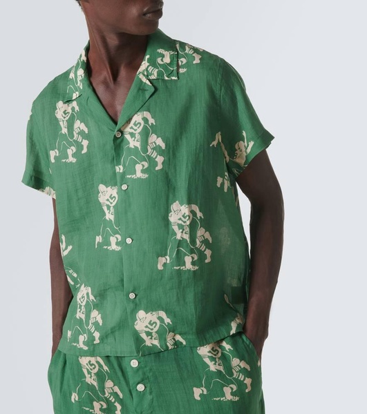 Football Silhouette linen shirt