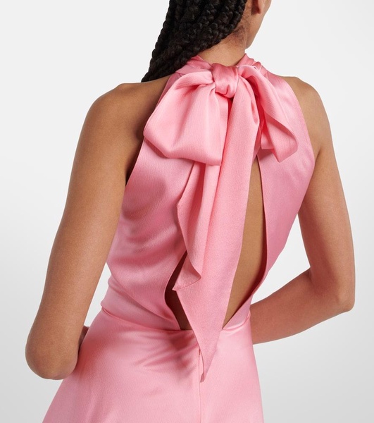 Cutout asymmetric halterneck dress
