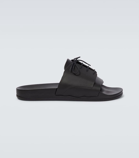 Lace-up rubber slides