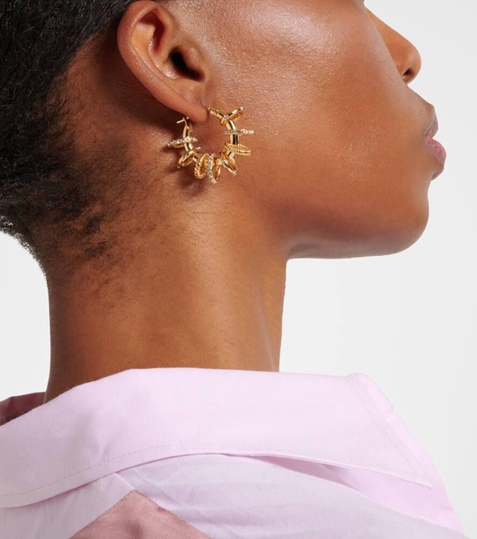 Multi Ring Small embellished hoop earrings