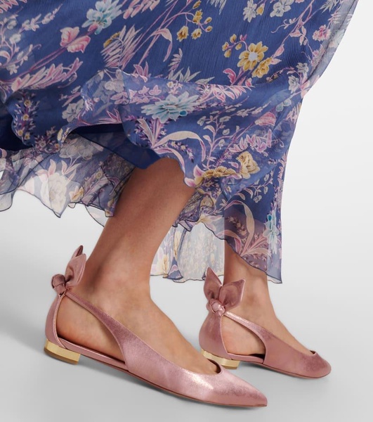 Bow Tie metallic ballet flats