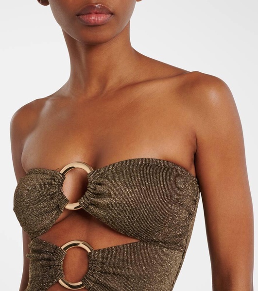 Anya cutout lamé swimsuit