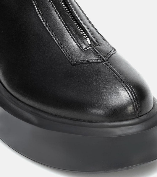 Zipped 1 leather flatform ankle boots