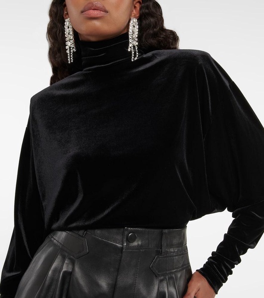 Velvet mockneck top