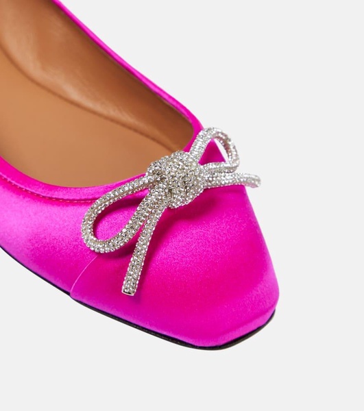 Parisina embellished satin ballet flats