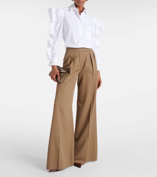 Pleiadi ruffled cotton poplin shirt