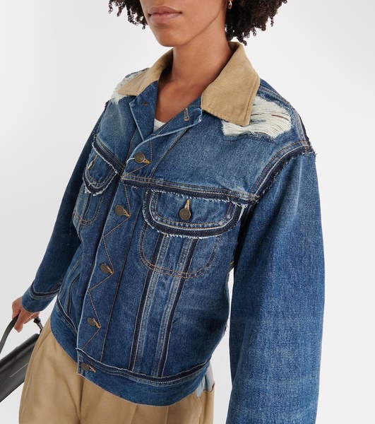 x Pendleton distressed denim jacket