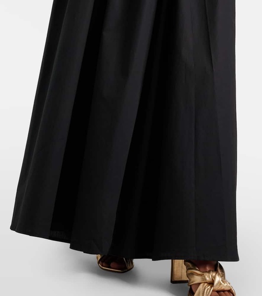Gathered cotton maxi skirt