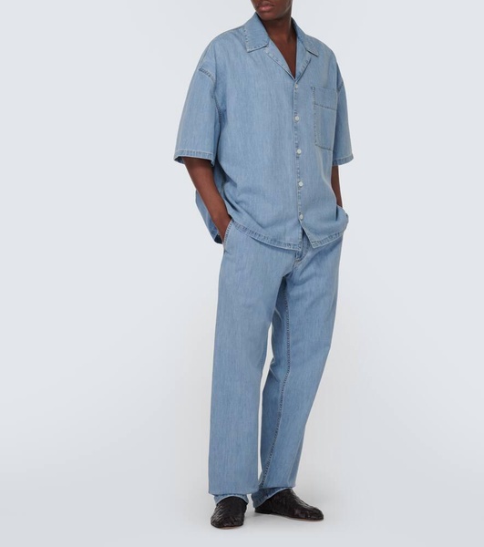 Denim bowling shirt