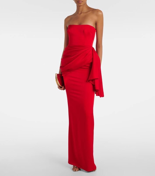 Draped crêpe satin gown
