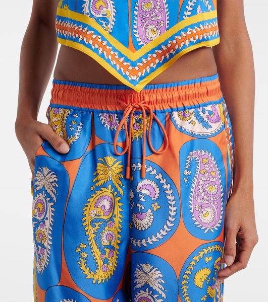Luis printed silk palazzo pants