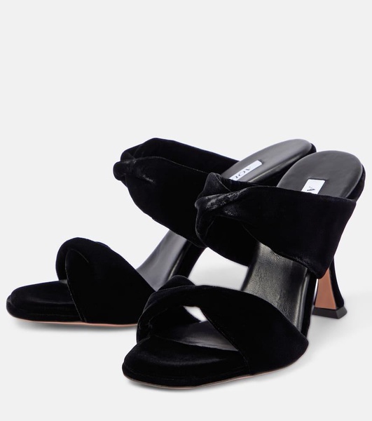 Twist velvet mules