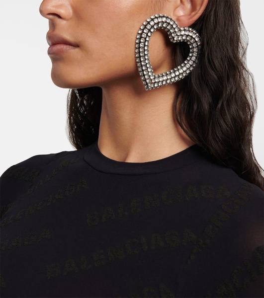 Embellished heart earrings