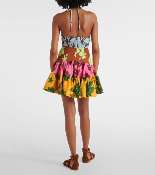 Poppy printed halterneck minidress